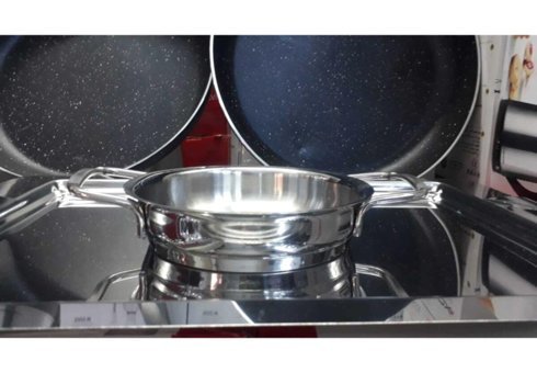 Ulutaş Çelik Saplı Paslanmaz Çelik 14 cm Sahan Tava Gri