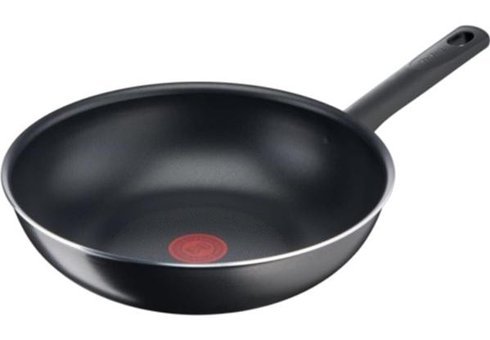 Tefal 1X Daybydayone Plastik Saplı Alüminyum 28 cm Wok Tava Siyah