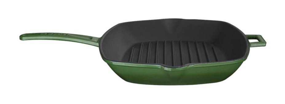Lava Kare Metal Saplı Döküm 26x26 cm Grill Tava Yeşil