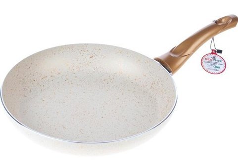 Redchef TK28GOLD 6057 Plastik Saplı 28 cm Düz Tava Altın-Beyaz
