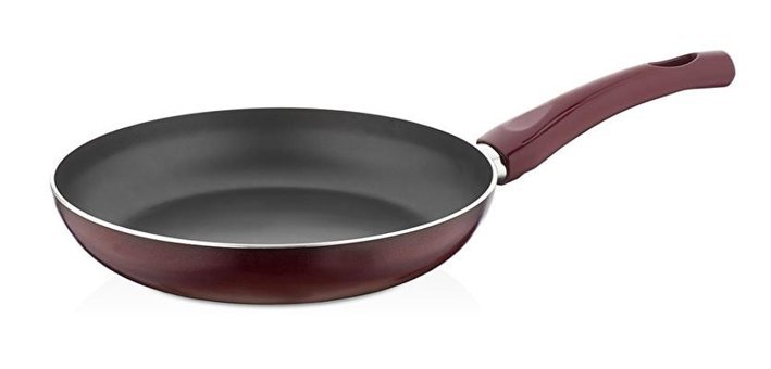 Cem Pırlanta Premium Maxi Plastik Saplı Alüminyum 30 cm Düz Tava Kırmızı