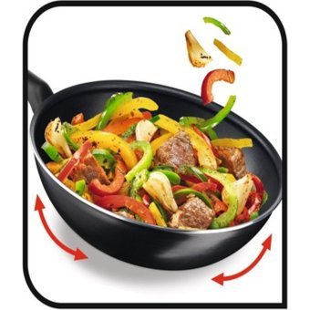 Tefal 1X Plastik Saplı Alüminyum 28 cm Kızartma Tava Siyah