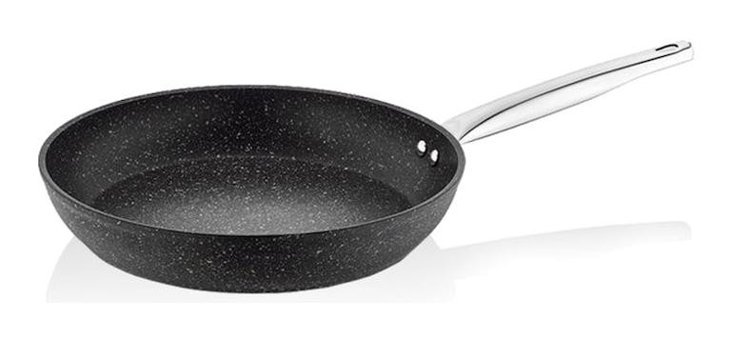 Falez Black Line Çelik Saplı Döküm 22 cm Düz Tava Siyah