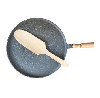 Cansuyu Ahşap Saplı Alüminyum Döküm 36 cm Gözleme Tava Gri