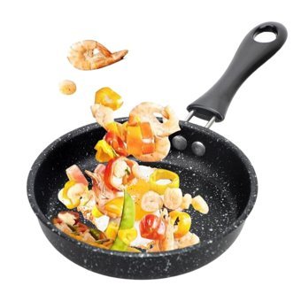 Danneeforsu7 Mini Plastik Saplı Alüminyum 14 cm Kızartma Tava Antrasit