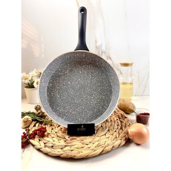 Evita Eco Plastik Saplı Granit 26 cm Düz Tava Gri