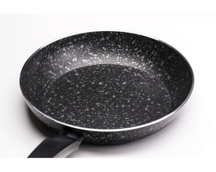 Cem Prestige Plastik Saplı Alüminyum 28 cm Düz Tava Siyah