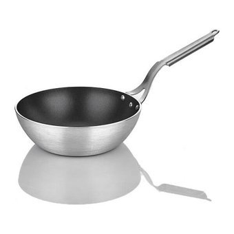 Altınbaşak Lazzetti Satina Çelik Saplı Alüminyum 28 cm Wok Tava Gri
