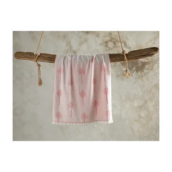English Home Palm Pamuklu Polyester Plaj Havlusu Pembe