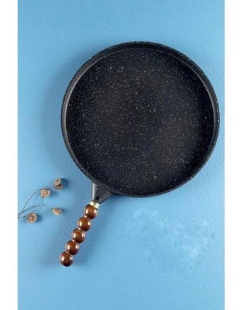 Emir Home Shop Lüx Ahşap Saplı Döküm 36 cm Gözleme Tava Siyah