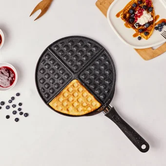 Karaca Mutfaksever Plastik Saplı Alüminyum 26 cm Waffle Tava Siyah