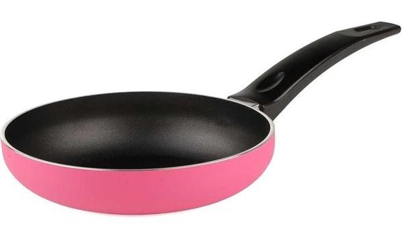Begüsa Plastik Saplı Alüminyum 12 cm Düz Tava Pembe