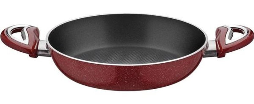 Morlimon Plastik Saplı Alüminyum 18 cm Sahan Tava Kırmızı