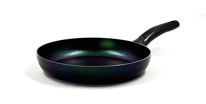 Janett Bukalemun Plastik Saplı Granit 26 cm Düz Tava Siyah