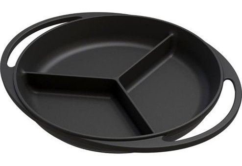 Lava 3 Bölmeli Döküm Saplı Döküm 22 cm Sahan Tava Siyah
