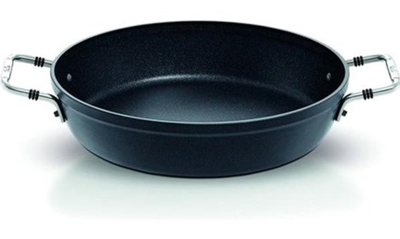 Fissler Adamant Çelik Saplı Döküm 24 cm Düz Tava Siyah