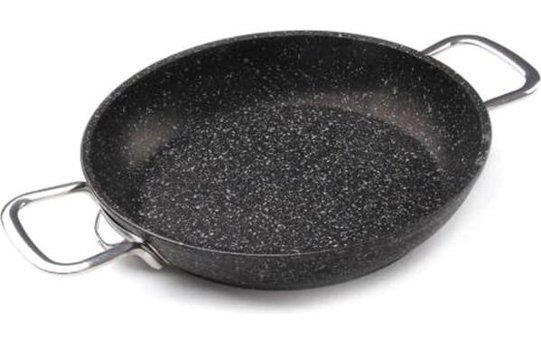 Falez Black Line Çelik Saplı Döküm 22 cm Sahan Tava Siyah