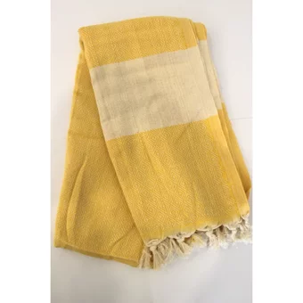 Asa Cotton Rejenere Elmas Pamuklu Plaj Havlusu Sarı