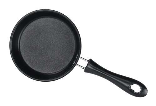 Generic Mini Plastik Saplı Paslanmaz Çelik 12 cm Kızartma Tava Siyah