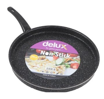 Apex Delux Plastik Saplı Granit 34 cm Gözleme Tava Siyah