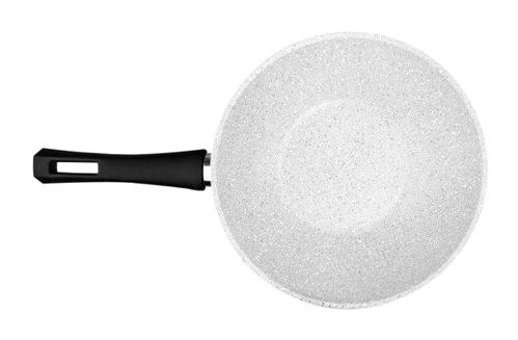 Karaca White Stone Plastik Saplı Bio Granit 28 cm Wok Tava Bej