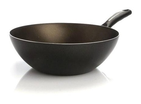 Essenso Bronx Plastik Saplı Alüminyum 28 cm Wok Tava Siyah