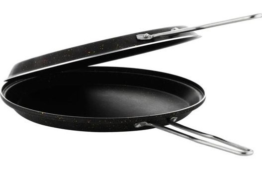 Kalite Sepette İkiz Çelik Saplı Granit 32 cm Balık Tava Siyah