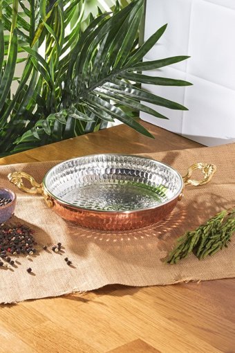 Kavele Antik Dövme Bakır 18 cm Sahan Tava