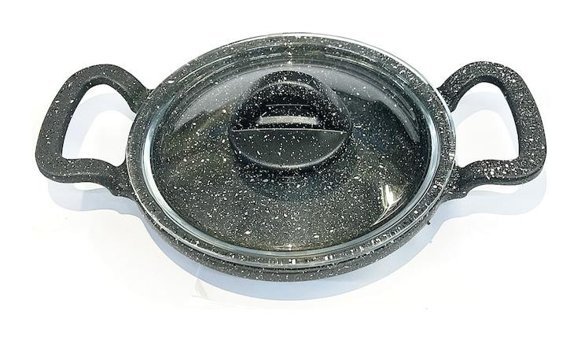 Eda Kapaklı Granit 18 cm Sahan Tava Gri