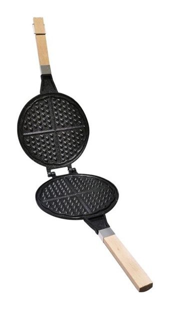 Taşhan Ahşap Saplı Döküm 20 cm Waffle Tava Siyah