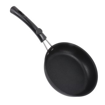 Caca Cook Plastik Saplı Paslanmaz Çelik 16 cm Kızartma Tava Siyah