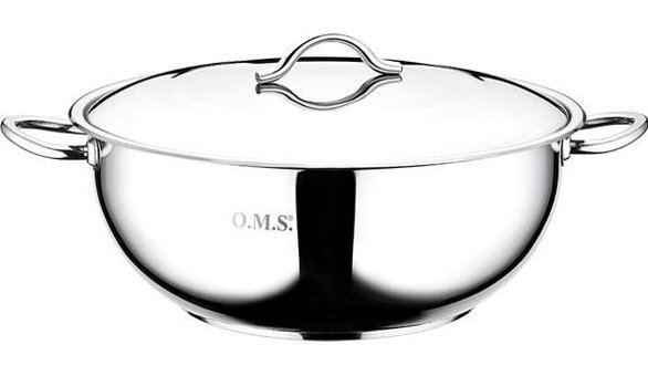O.M.S Çelik 34 cm Wok Tava Gri