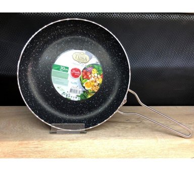 Tuna House No:30 Çelik Saplı Alüminyum 30 cm Sahan Tava Siyah
