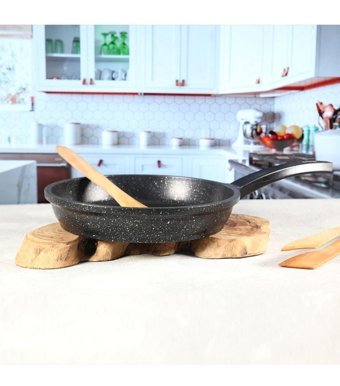 Khor Negro Döküm 30 cm Düz Tava Siyah