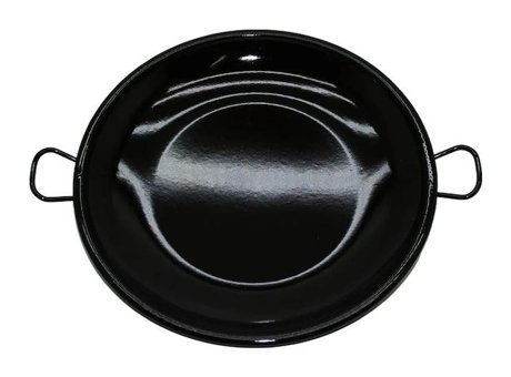 Besa Metal Saplı Emaye 30 cm Saç Tava Siyah