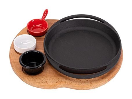 Lava Ahşap Altlıklı Döküm 20 cm Sahan Tava Siyah