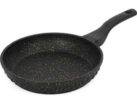 Alkar Hanımeli Granit Saplı Döküm 28 cm Düz Tava Siyah