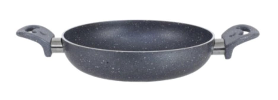 Hazarpazar Plastik Saplı Granit 24 cm Sahan Tava Gri