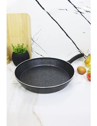 Eco Bio Plastik Saplı Granit 30 cm Düz Tava Gri