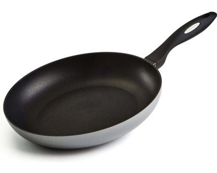 Moneta Mammola Plastik Saplı Alüminyum Döküm 28 cm Düz Tava Gri