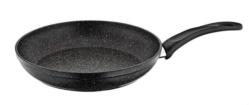 Papilla Vilma Plastik Saplı Alüminyum 22 cm Düz Tava Siyah