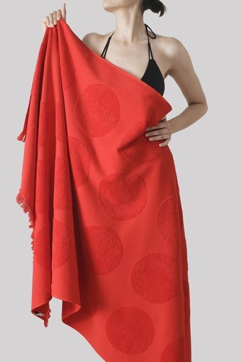 Cottonmanıa Voe Coral Pamuklu Plaj Havlusu Kırmızı