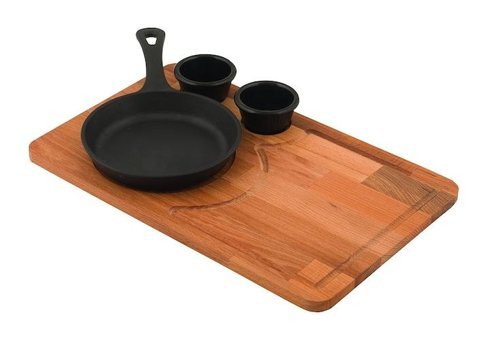Lava Ahşap Altlıklı Döküm 12 cm Kızartma Tava Siyah