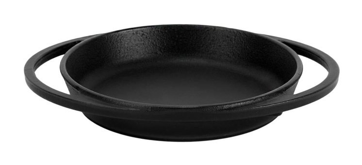 Lava Mini Döküm Kulplu 12 cm Düz Tava Siyah