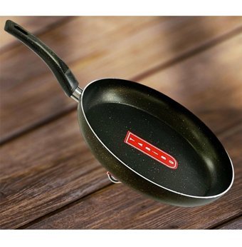 Tabibu Plastik Saplı Granit 32 cm Düz Tava Siyah