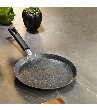 Aryıldız Truecook Plastik Saplı Granit 25 cm Krep Tava Gri