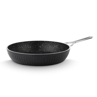 Lines Maya Metal Saplı Seramik 26 cm Düz Tava Siyah
