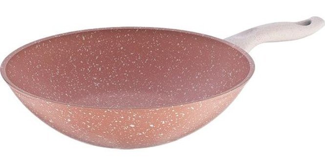 Falez Pinky Plastik Saplı Alüminyum 28 cm Wok Tava Pembe