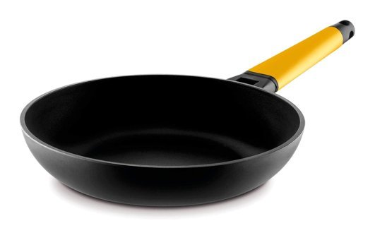 Castey Plastik Saplı Alüminyum Döküm 30 cm Düz Tava Siyah