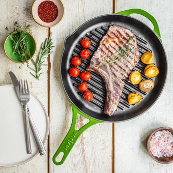 Pot Art Döküm 28 cm Grill Tava Yeşil